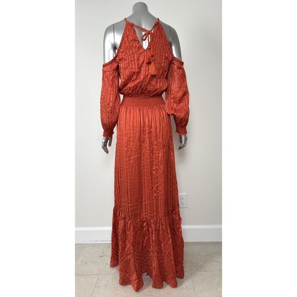 Calypso St Barth Silk Maxi Dress Flowy Party Orange $596 - Picture 3 of 15